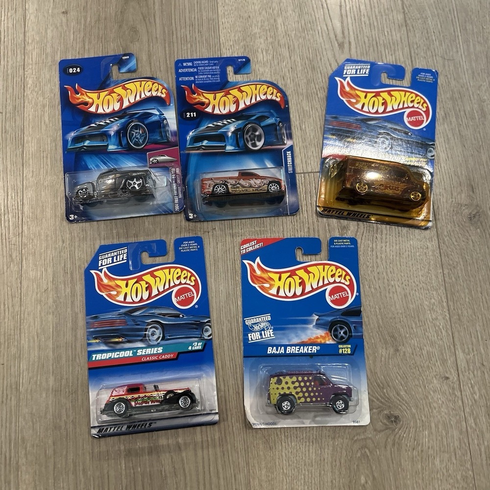 Hot Wheels Lot Of 5 Cars And Vans Diecast 1:64 NIB